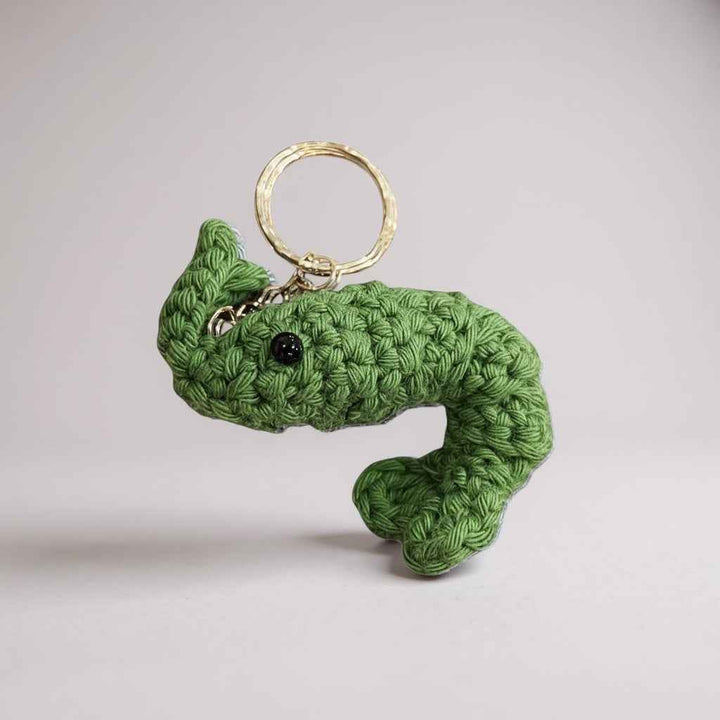 Gehäkelter Garnelen Schlüsselanhänger