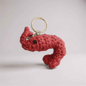 Gehäkelter Garnelen Schlüsselanhänger