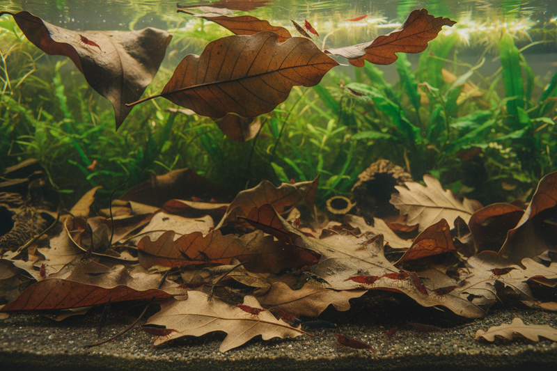Blätter im Aquarium